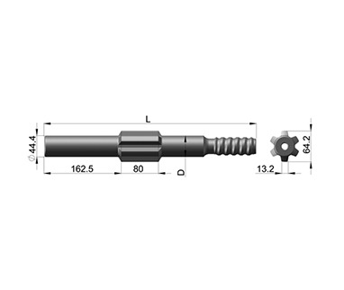 BBE 57 - C38, L = 538mm, D = 44,5mm